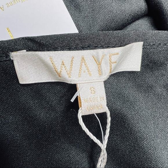 WAYF Black Sequin Crop Cami Top Size S Ruched Front Drawstring Tie NWT - Picture 7 of 12